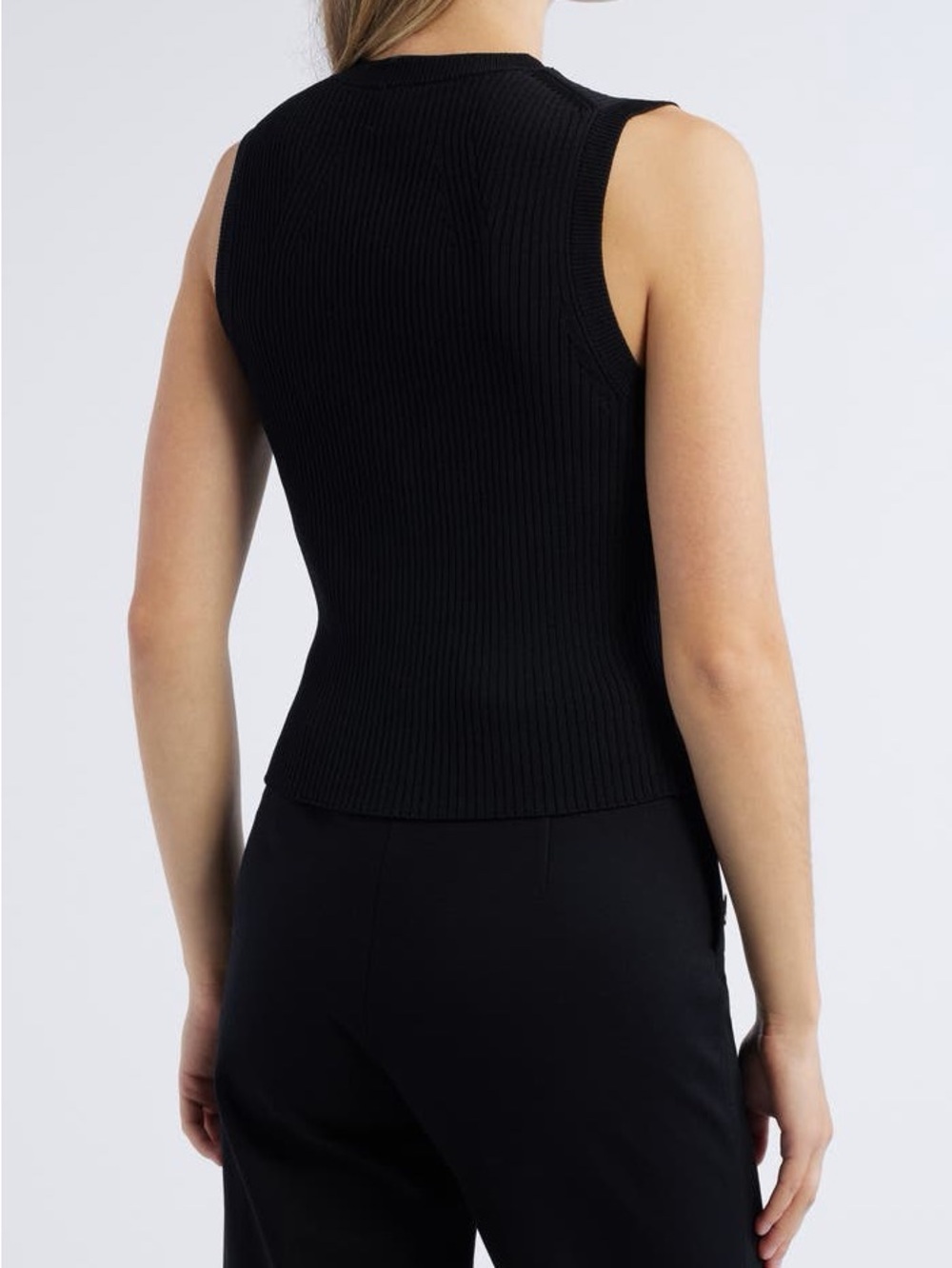 414. Anne Klein L Fitted Direction Rib Sweater Vest NWT - Picture 3 of 5